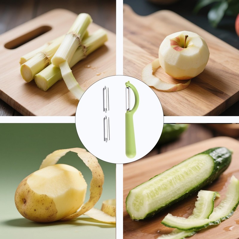 Vegetable Peeler Set with 1 Peeler & 2 Replacement Blades