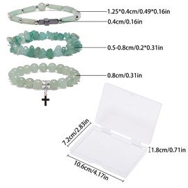 3Pcs Green Aventurine Bracelets Making kit for Women, 8mm Loose Gemstone Stone Beads for Jewerly Making with Crystal Stretch Cord, Crystal Bracelet Jewelry Gifts for Women