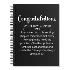 Juoqg Congratulations on The New Chapter Hardcover 160 Page Blank Spiral Notebook, New Job Gifts for Colleague, Promotion Gifts for Coworker, Graduation Retirement Gifts for Friend, New Chapter Gifts