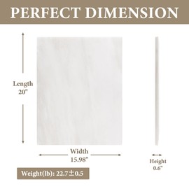 Koville African Natural Marble Cutting Board for Kitchen, 16x20inch Extra Large Hand Crafted Marble Slab for Cheese, Charcuterie, Pastry Board - Wedding Gift, House Warming Gift