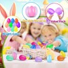 50Pcs Empty Plastic Easter Eggs - Party Decorations, Printed Shells,