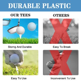 Golf Tees Plastic Golf Tees Tee Set for Driver Value 48 Pieces Reusable Plastic Short Long Multi Colour 32 38 51 51 58 70 mm for Golfers