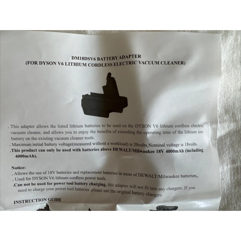 For Dyson DYSON V6 BATTERY ADAPTER for Dyson V6 Lithium