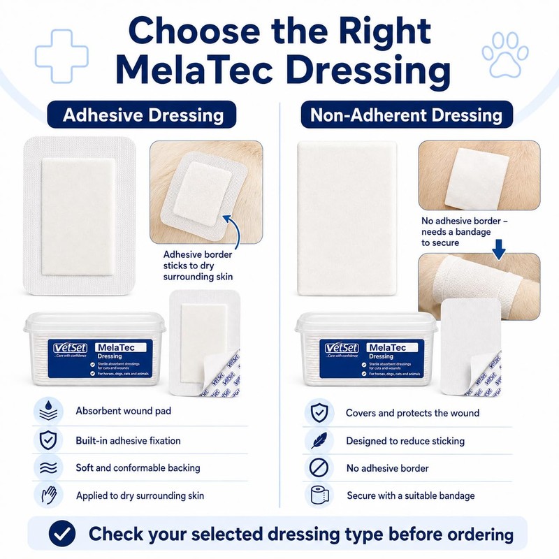 VetSet MelaTec Non-Adherent Wound Dressings 10cm x 10cm 30 Pack