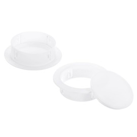 PATIKIL Air Conditioning Wall Hole Cover, 2Pcs Air Conditioner Blocking Hole Plug Decoration Water Pipe Sealing Plate Cover for 4" - 4.3" Diameter Hole, White