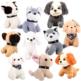 Niceup 10Pcs 4.5in Puppy Dogs Stuffed Animals Bulk Small Cute Paw Animal Little Pup Soft Plush Toys Doll for Birthday Party Favors