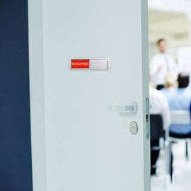 Privacy Sign, Vacant Occupied Sign for Home Office Restroom Conference Hotels Hospital, Slider Door Indicator Tells Whether Room Vacant or Occupied (Silvery, 2 * 7In)
