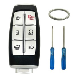 Smart Key Fob Shell Case Fits for Hyundai Genesis GV80 GV90 G70 G80 G90 GV70 Keyless Entry Car Remote Cover (6 Button B)