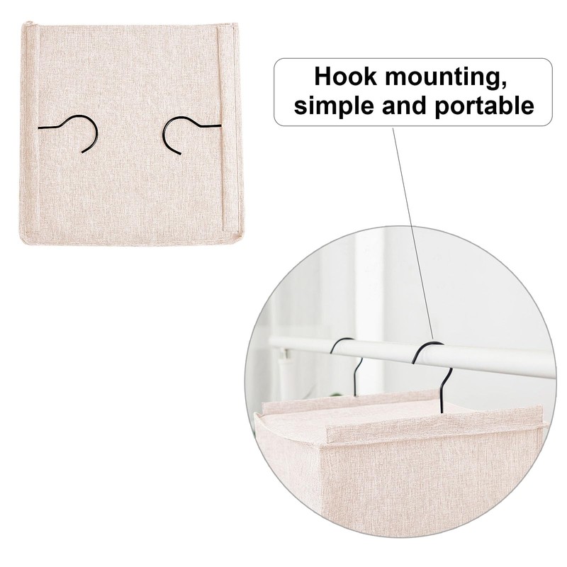BOMEI PACK Beige Hanging Wardrobe Closet Organizer Shelves with 5
