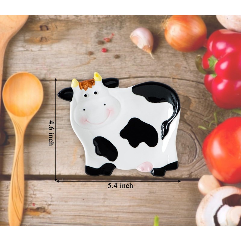 Cow Spoon Rest – Cute Ceramic Cow Shaped Kitchen Spoon