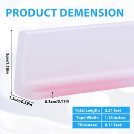 Shower Threshold Water Dam Deflector Self Adhesive Shower-Dam Water Stopper Transparent Guard Dam Bottom Seal for Bathroom and Kitchen Glass Shower Door Dry and Wet Separation Caulk Seal Strip