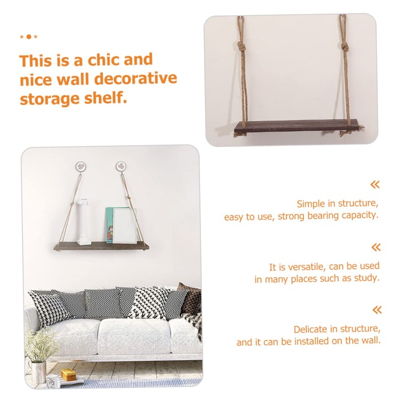 WOONEKY Floating Shelves Home Decor Wall Rustic Hanging Planter Shelf