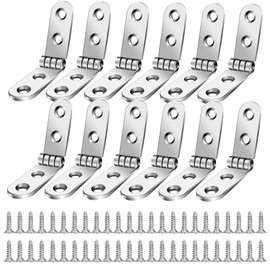 180 Degree Hinges Foldable, Pack of 12 Folding Hinge, Flap Hinge, Screw-On Hinges for Sewing Machine, Windows, Folding Table Cabinets, Table Furniture, Locker Doors