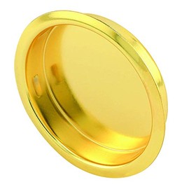 Prime-Line N 6765 1-3/4 In., Brass Plated Bypass Door Pull Handle (2 Pack)