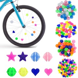 VICZON Pack of 144 Colourful Bicycle Spoke Decorations, Children's Bicycle Accessories, Spoke Clips, Spoke Clicker, Children's Bicycle Luminous Accessories, Reflective Spoke Beads for Girls and Boys