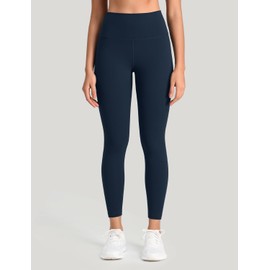 HeyNuts Pure&Plain Workout Pro 7/8 Leggings for Women, High Waisted Athletic Compression Tummy Control Yoga Pants 25'' True Navy M(8/10)