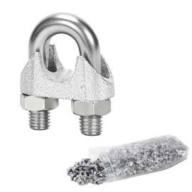 AYMMIC 100 Pcs 1/4" M6 Wire Rope Clip Cable Clamps, Galvanized U-Bolt Saddle Fasteners for Fixed Tent Rope, Wire Rope, Wire Cable, Clothes Lines