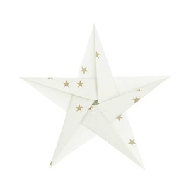 Folding Paper Gold Stars 15 x 15 cm 32 Sheets 130 g/m² for Origami and Ordering White