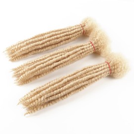 Orientdreads Textured Loc Extensions with curly ends,Human Hair 100% Human Hair Full Handmade for Women/Men Can Be Curled and Bleached(613, 8in 0.6cm 80 strands)