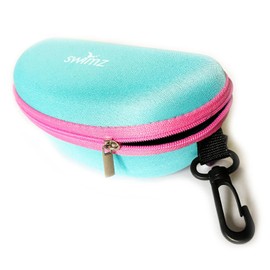 Swimz Swimming Goggle Case - Blue/Pink - Semi Rigid Swimming Goggle Storage case