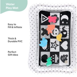 The Peanutshell The Peanutshell Tummy Time Water Play Mat Girls or Boys - High Contrast Sensory Developmental Toy, Newborn & Infant Baby Toys 0-6 Months, Unisex New Born Baby Essentials Must Haves - Montessori