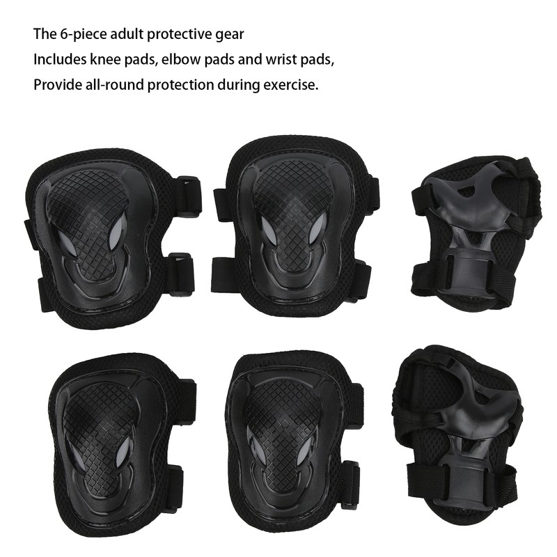 Roller Skate Protection Gear Set Adjustable Knee Elbow Pads Wrist