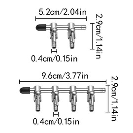 HAIKING Air Pump Splitter, 2 PCS Stainless Steel Flow Control Valve for Fish Tank, Aquarium (2 Specifications)