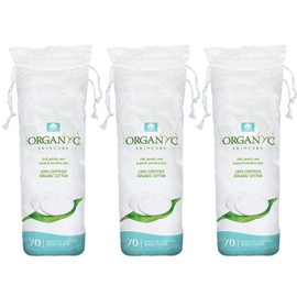 Organyc Organyc - 100% Organic Cotton Rounds - Biodegradable Cotton, Chemical Free, For Sensitive Skin (210 Count) - Daily Cosmetics. Beauty and Personal Care