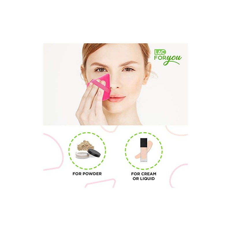 LAC 3 Powder Puff Face Triangle - Reusable Mini Velvet