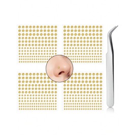 MODRSA Fake Piercings Gold Fake Eyebrow Piercing Fake Nose Stud Fake Face Piercing Fake Labret Stud Stick on Fake Eyebrow Ring Fake Piercing Balls Sticky Fake Bridge Piercing 3mm 4mm 5mm 6mm
