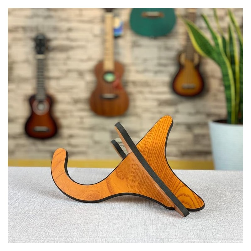 Homefunny X-Type Wooden Foldable Instrument Stand Holder Supporter for Ukulele/Mandolin/Violin