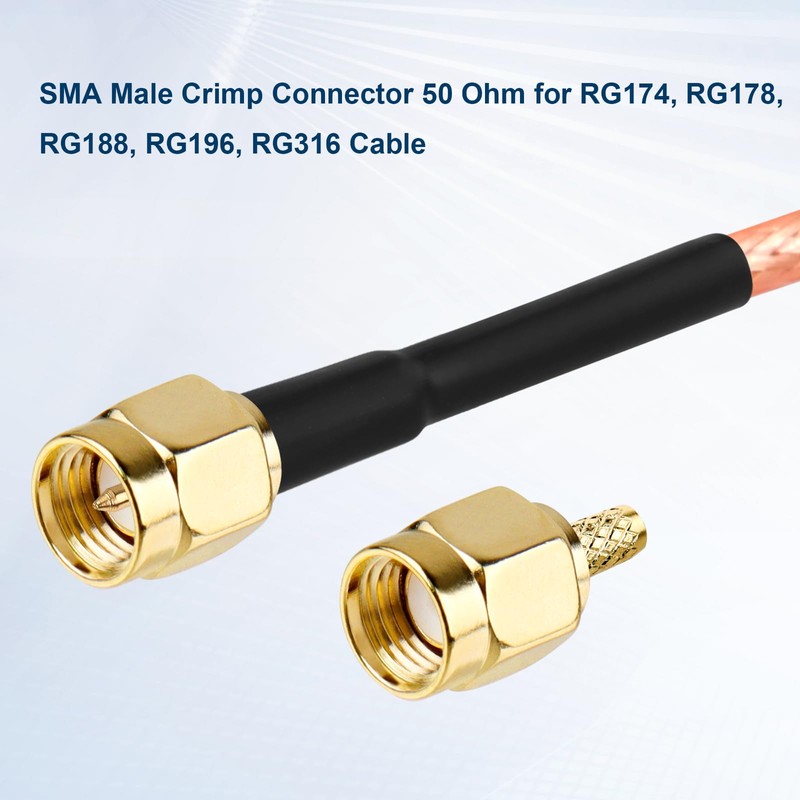 XRDS - Conectores de crimpado SMA RF SMA 10 unidades,