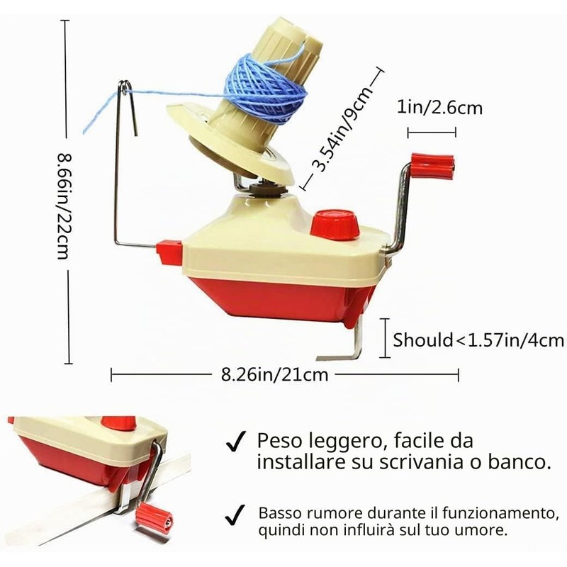 Avvolgitore per palline di filato, avvolgitore manuale per lana a