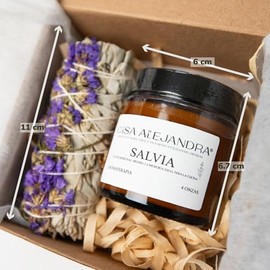 LA CASA DE ALEJANDRA  Kit de purificacin Vela de salvia y sahumo  La salvia, planta sagrada para limpiar y renovar                                    