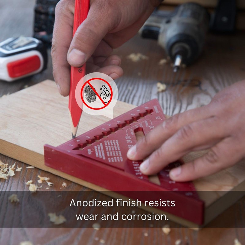 Kapro - 446 High Definition Anodized Rafter Square - Resists