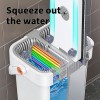 Microfiber Flat Floor Mop with Bucket Set. Square Bucket Body,