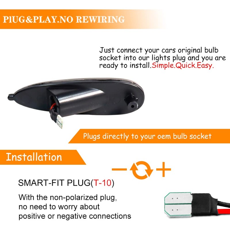 Tonsya Full Amber Led Light White Clear Lens kit Compatible