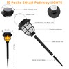 10 Pack Solar Pathway Lights Outdoor - Bright Solar Powered