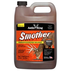 Antler King Smother Year-Long Deer Attractant | Premium Dark Ultra-Thick Blackstrap Molasses, No Mixing Needed | Case of Two 1 Gallon Jugs