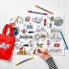 eatsleepdoodle Colouring Placemat for Kids w/10pk Washable Markers - Features
