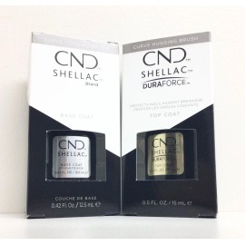 CND Shellac Gel Polish- LARGE Base + Duraforce Top Coat 0.5oz/15ml