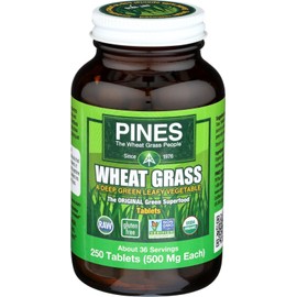 Pines International Wheat Grass Green Leafy Vegetable Tablets 500 mg 250 Count
