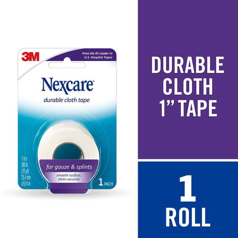 Nexcare Durapore Durable Cloth Tape, 1 Inch x 10 Yards,