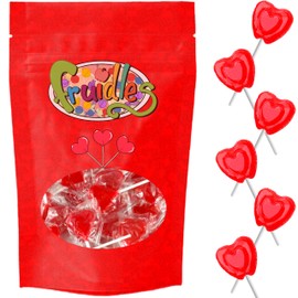 Valentines Day Lollipops Red Double Heart Shaped Cherry Flavored, Kosher Parve, Individually Wrapped (1 Pound)