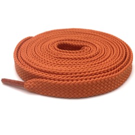 YJRVFINE Extra Thick Flat Shoelaces Double-layer Weave Textured Athletic Shoe Laces Orange Shoestrings for Shoes Sneakers(1 Pair) 47.24"