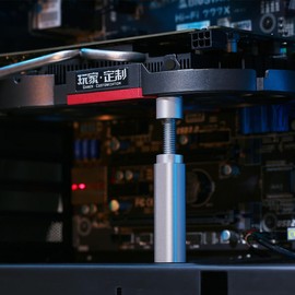 AVERZELLA GPU Sag Holder Bracket, Graphics Card Brace Support, Universal VGA/ Video Card Stand, All Aluminum Alloy with Magnetic Base (L, Silver)