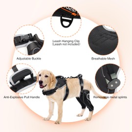 Adjustable Knee Brace for Dogs Back Leg, Hinged Dog Knee Brace for Torn ACL Hind Leg, Dog Knee Brace for Luxating Patella, Dog Brace for Back Leg Support（XL）
