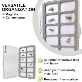 3PACK-Aventik Slim Fly Fishing Box Clear Lightweight Tackle Organizer with Magnetic Pad Pocket Size Fly Hook Storage 7.3 x 3.8 x 0.8inch