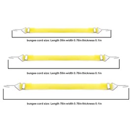 HLCM 39in/59in/78in Flat Elastic Cords -Bungee Cords with Hooks-Bungee Cord Suitable for Handcart, Camping, Motorcycles, Cars, Bicycles, Luggage Racks, Kayaks and Other Cargo Binding (78in/2pcs)