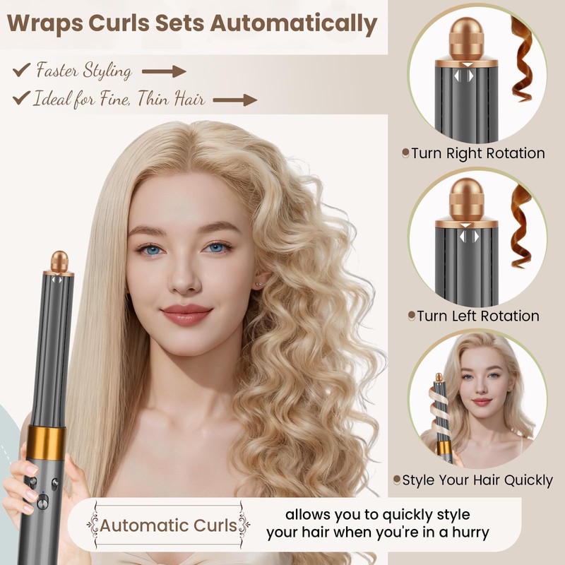 PUREGUST 1.2IN Long Hair Barrels Attachment Compatible with Dyson Airwrap